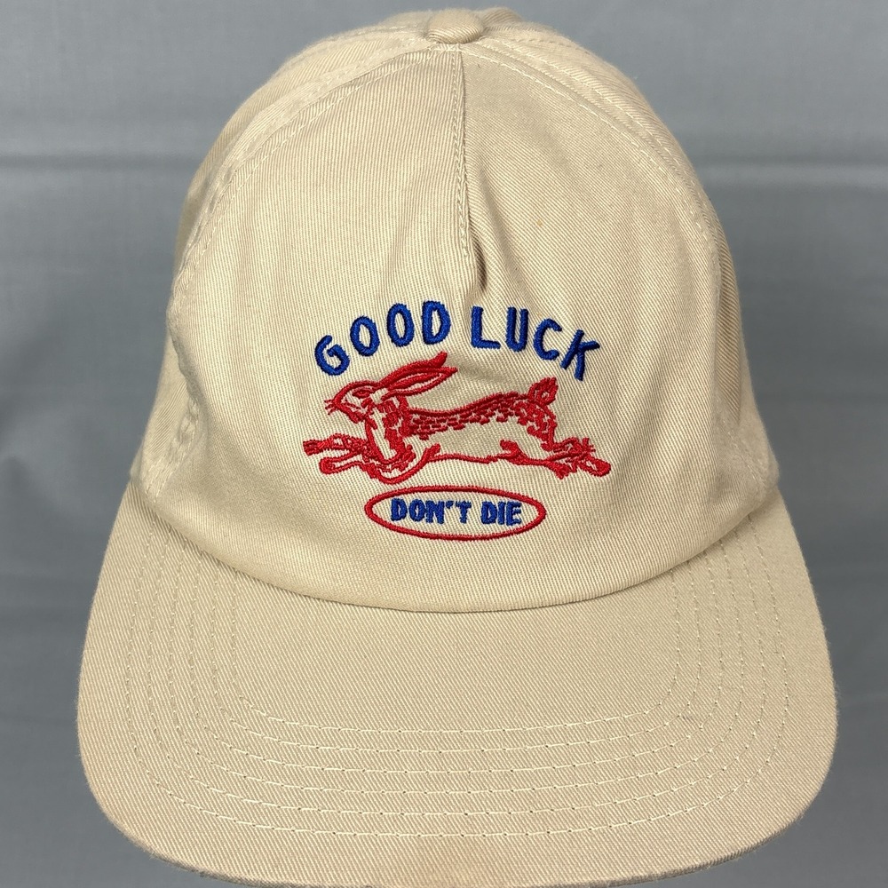 Good Luck, Don't Die Jackrabbit Strapback Hat Iron & Resin OSFA